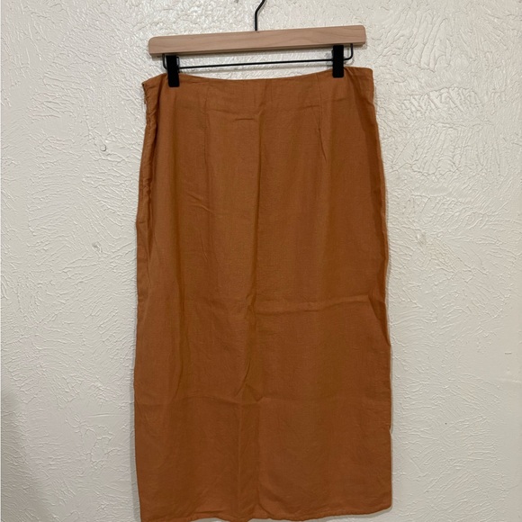 Marc New York Brown Midi Pencil Skirt with Slit - Picture 2 of 7